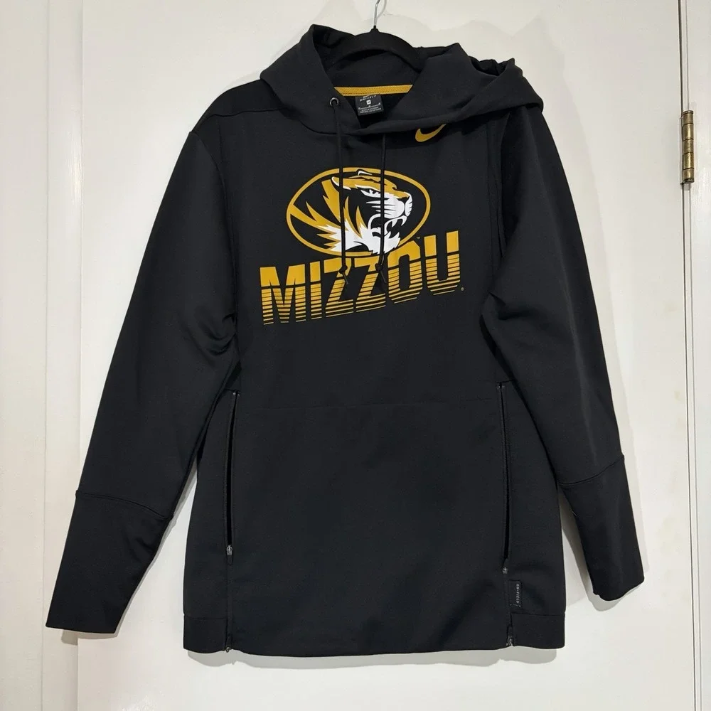 Nike University Of Missouri Mizzou Tigers On Field Hoodie Black Size Medium
